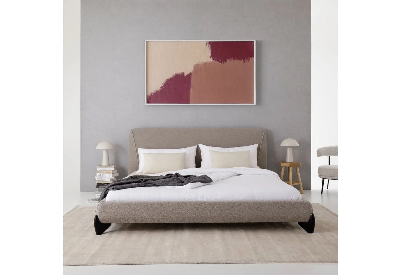 IDIMEX Polsterbett PATERNA Doppelbett 180x200 cm grau