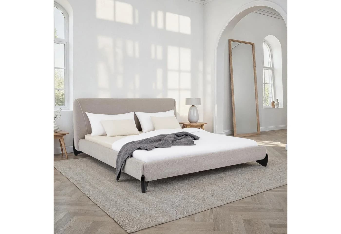 IDIMEX Polsterbett PATERNA Doppelbett 180x200 cm grau - Bild 2