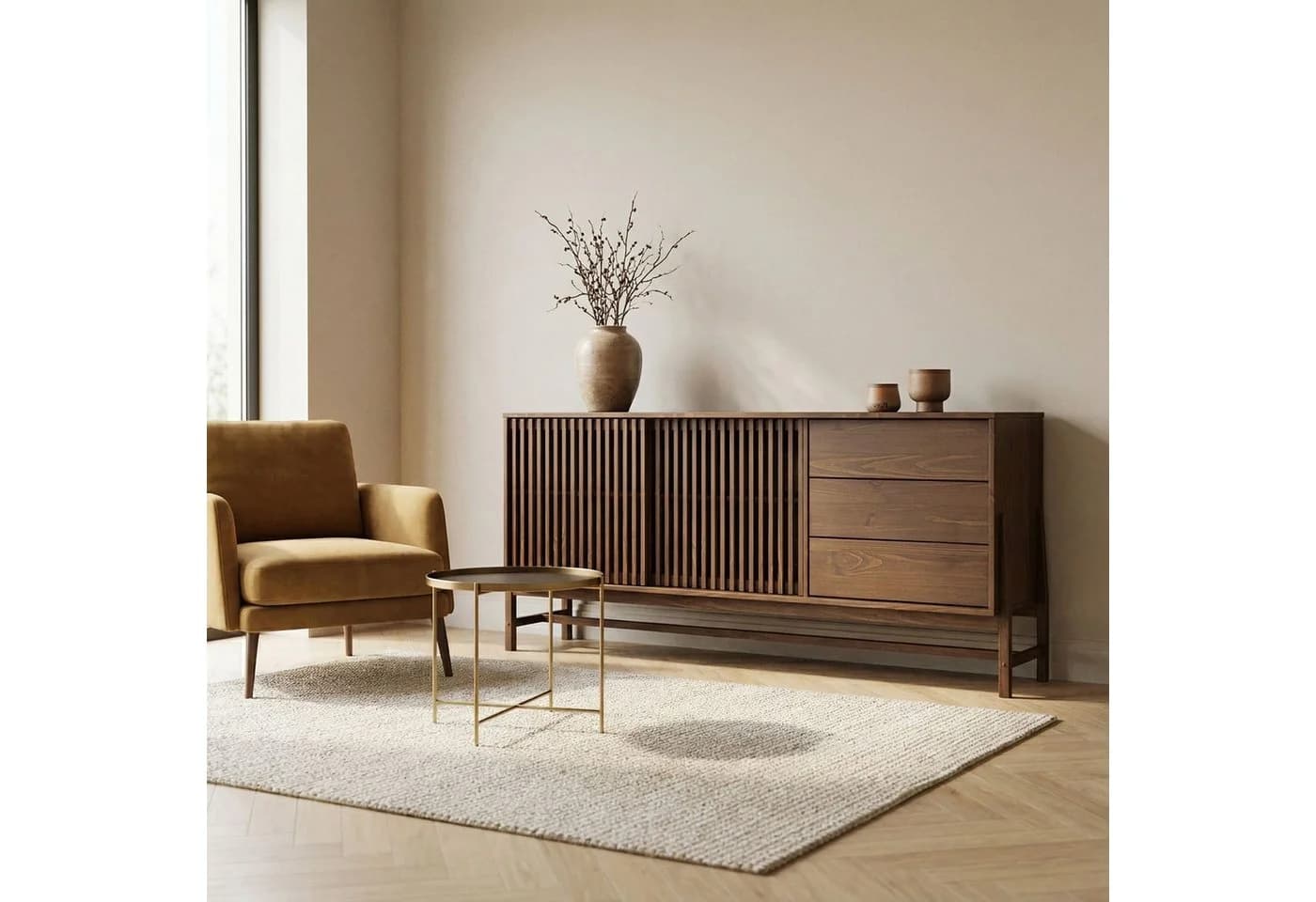 IDIMEX Sideboard ADAMO Kommode 175 cm Massivholz Nussbaum - Bild 2