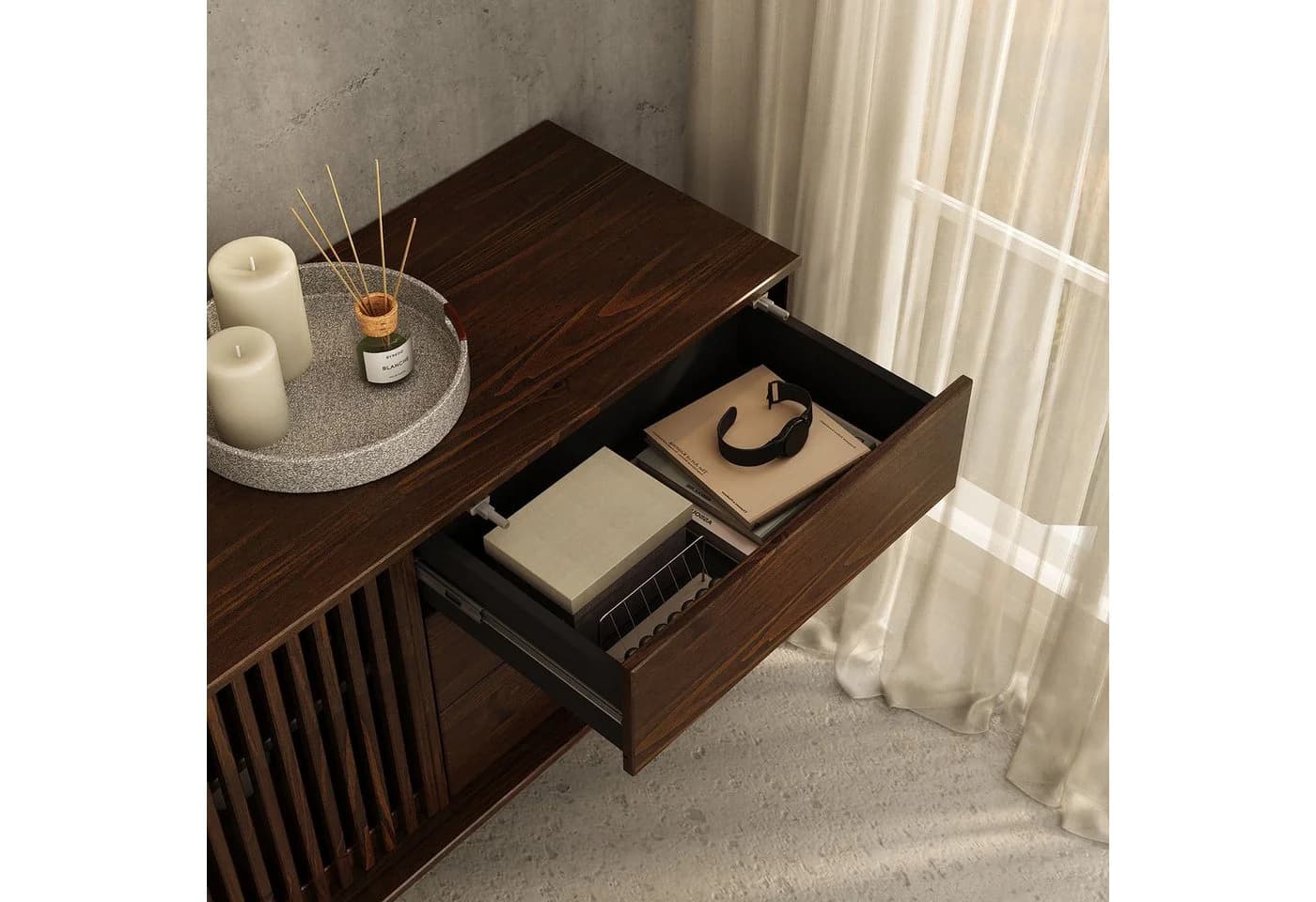 IDIMEX Sideboard ADAMO Kommode 175 cm Massivholz Nussbaum - Bild 4