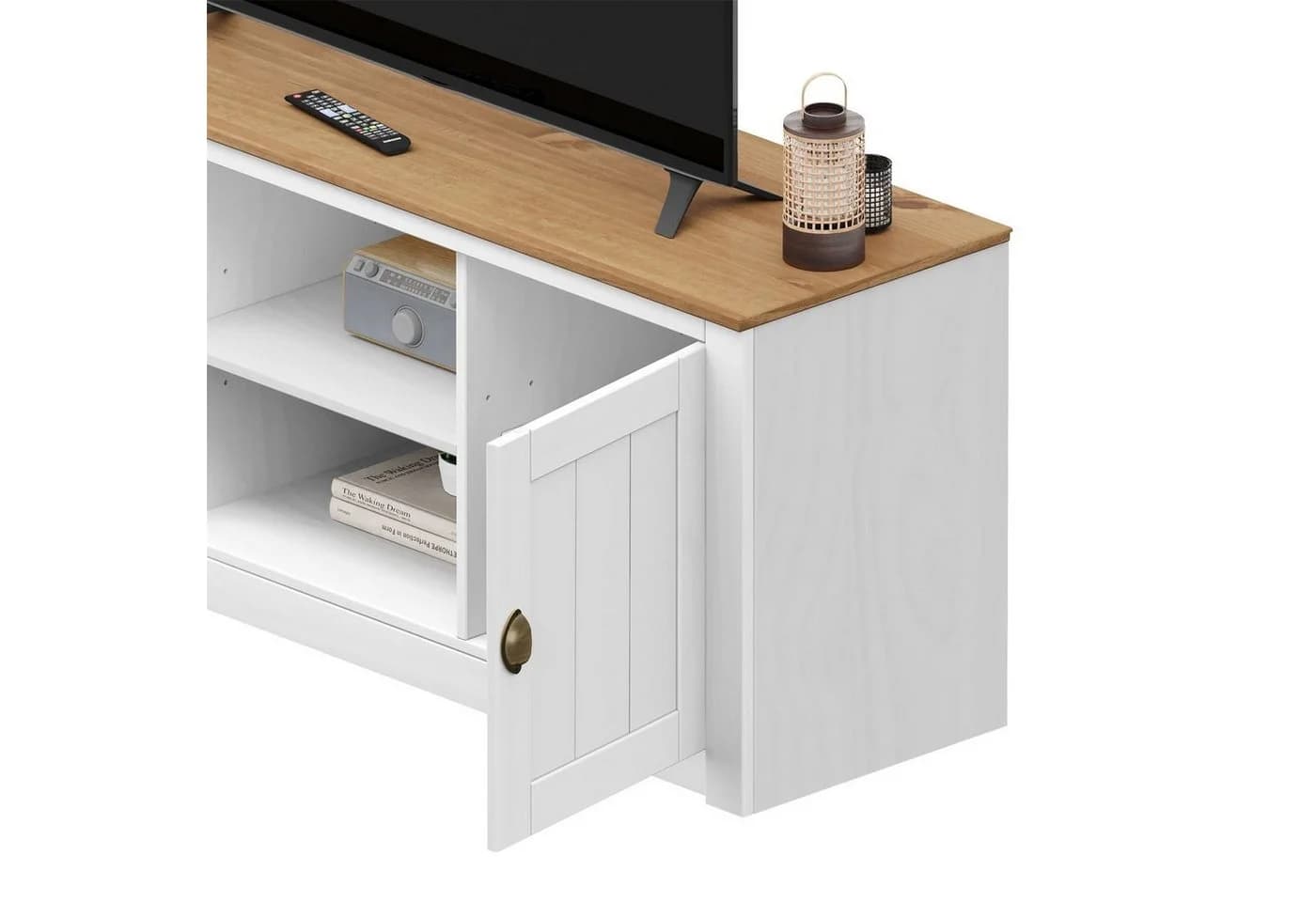 IDIMEX Lowboard BOLTON TV Weiß/Braun Massivholz Landhausstil - Bild 5