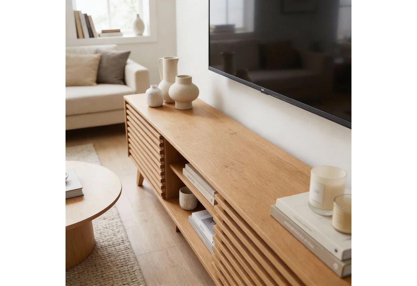 IDIMEX Lowboard RIAN TV-Möbel Massivholz Eiche Modern
