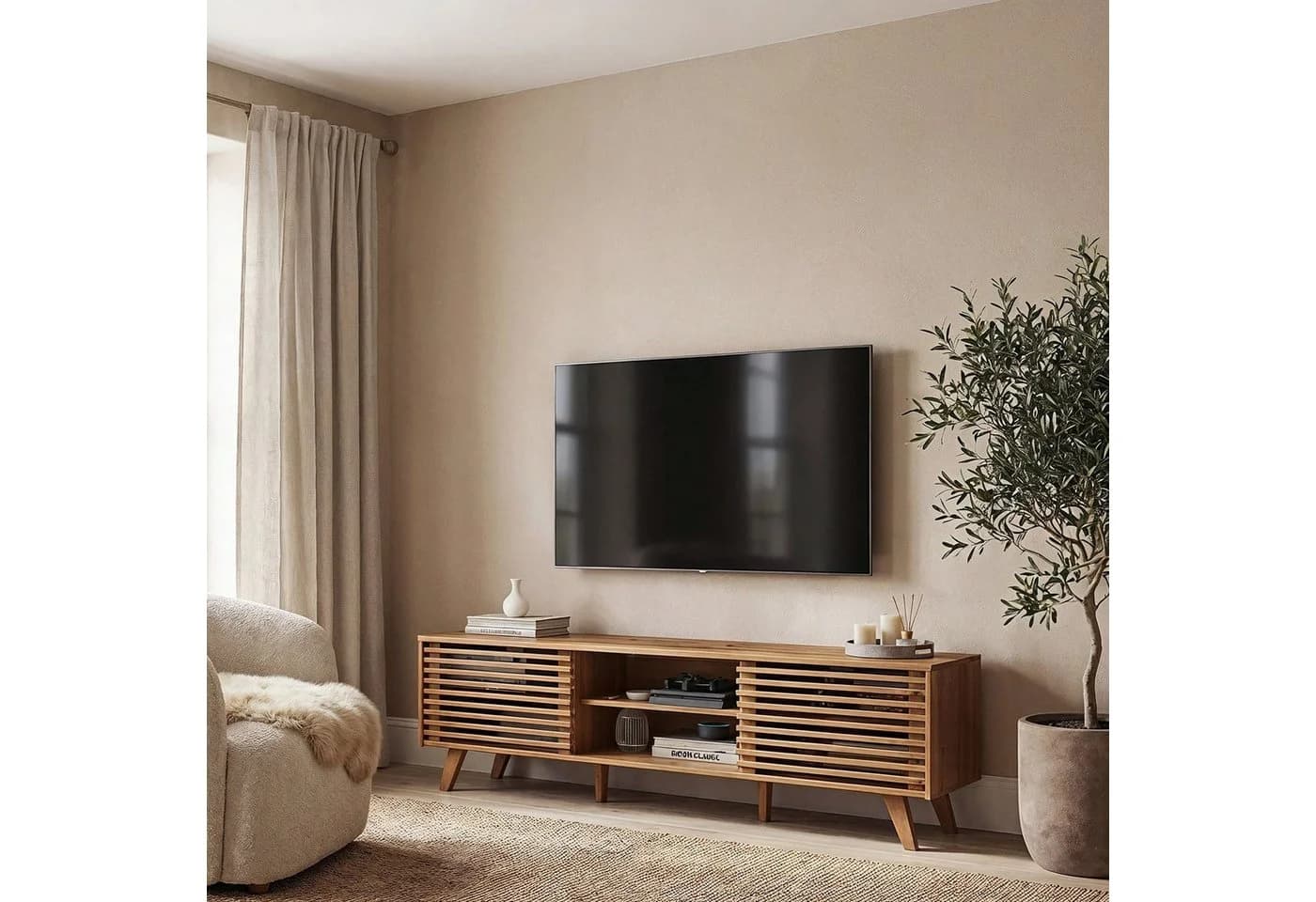IDIMEX Lowboard RIAN TV-Möbel Massivholz Eiche Modern - Bild 2