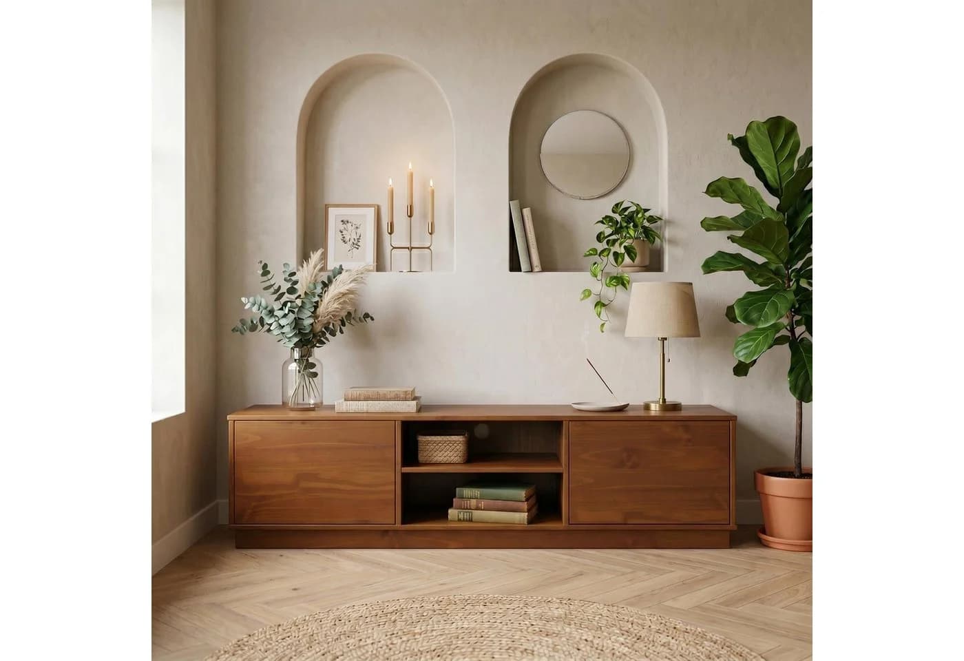 IDIMEX Lowboard MAITE 170 cm Massivholz Kastanie Finish - Bild 2