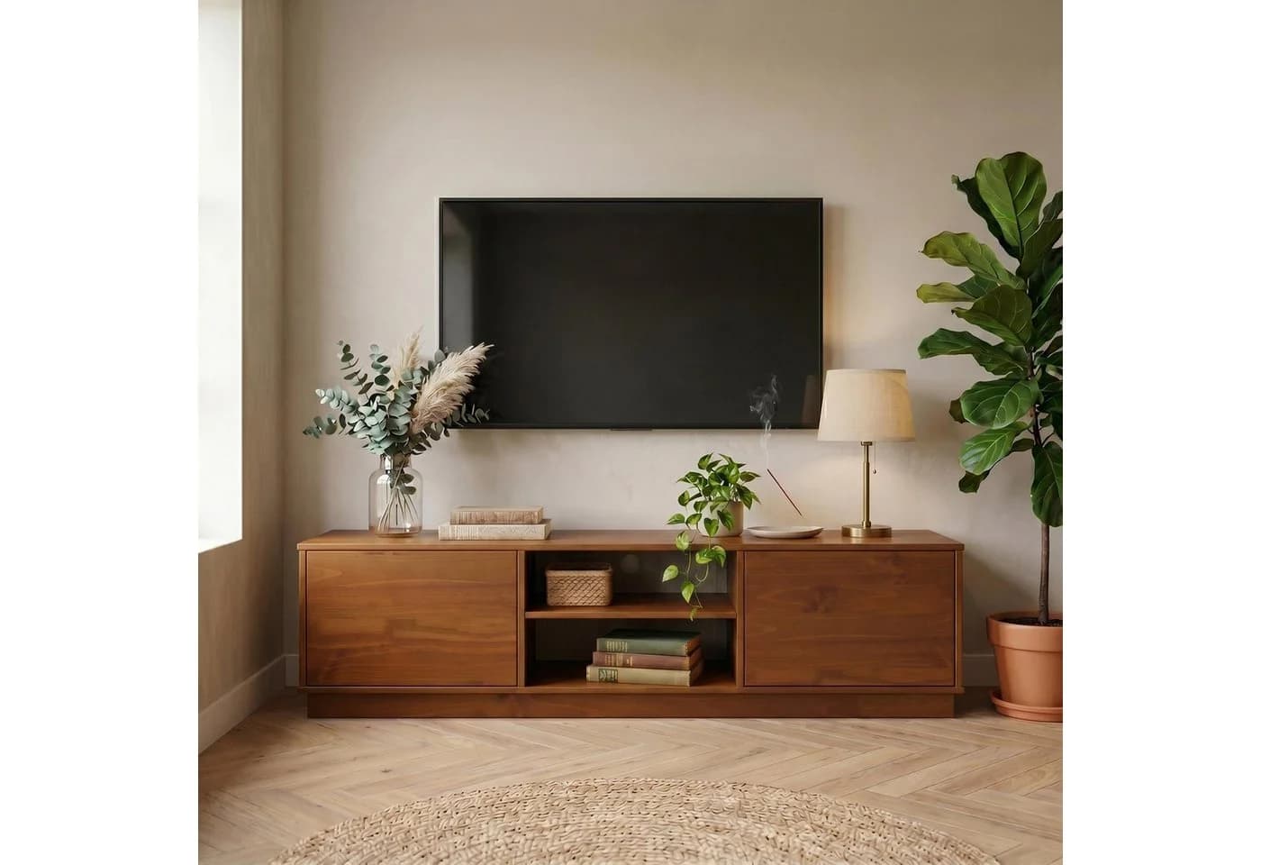 IDIMEX Lowboard MAITE 170 cm Massivholz Kastanie Finish - Bild 5