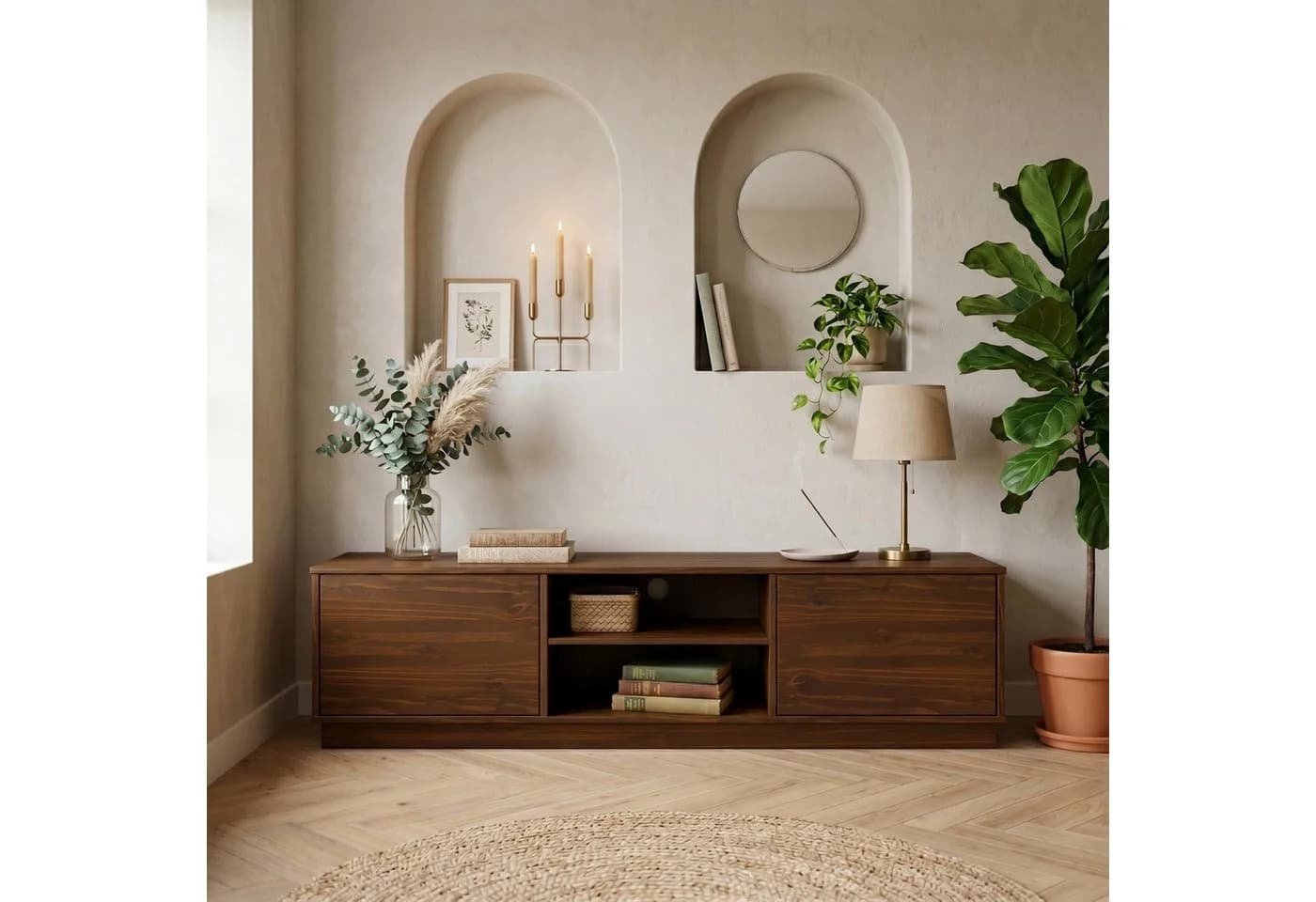 IDIMEX Lowboard MAITE Massivholz Nussbaum Finish 170 cm - Bild 2