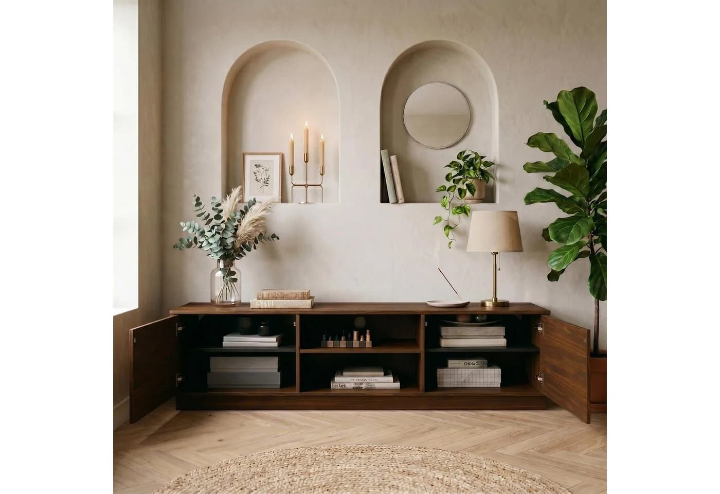 IDIMEX Lowboard MAITE Massivholz Nussbaum Finish 170 cm - Bild 3