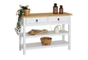 IDIMEX Konsolentisch TEQUILA Weiß/Braun Massivholz mit Schubladen Bild 1