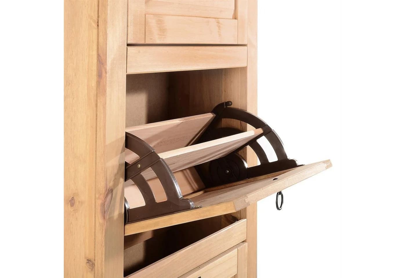 IDIMEX Schuhkommode TEQUILA Schuhschrank Kiefer 4 Klappen - Bild 5