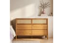IDIMEX Kommode CEFIRA Massivholz 6 Schubladen Rattan Eiche Finish Bild 2