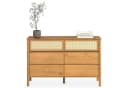 IDIMEX Kommode CEFIRA Massivholz 6 Schubladen Rattan Eiche Finish Bild 5