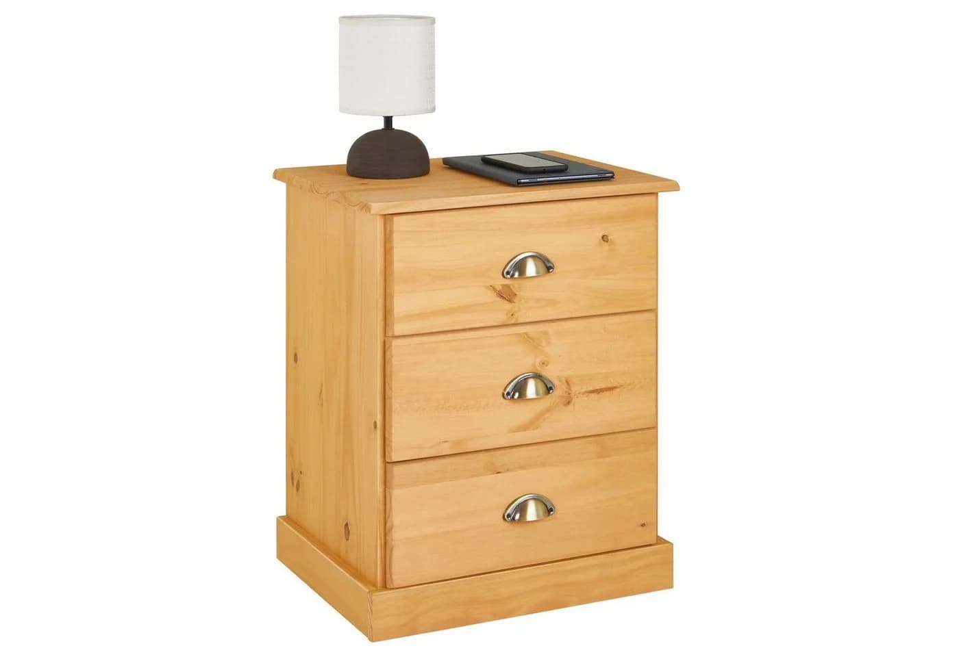 IDIMEX Nachtkommode PARIS 3 Schubladen Massivholz Braun Landhaus - Bild 2