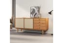 IDIMEX Sideboard SIMONA mit Rattan & 4 Schubladen Eiche-Optik Bild 1