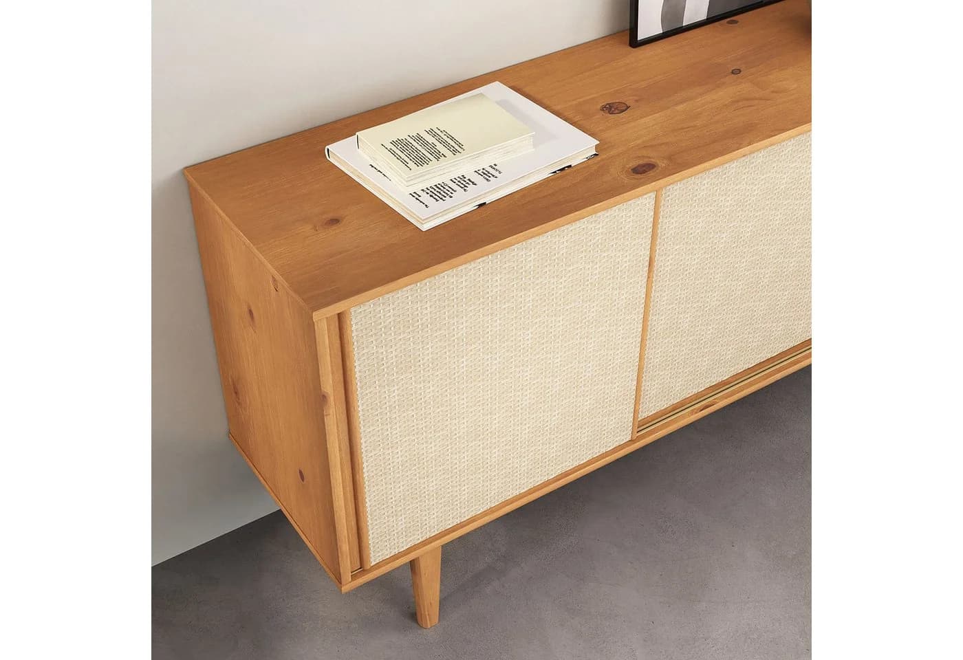IDIMEX Sideboard SIMONA mit Rattan & 4 Schubladen Eiche-Optik - Bild 4