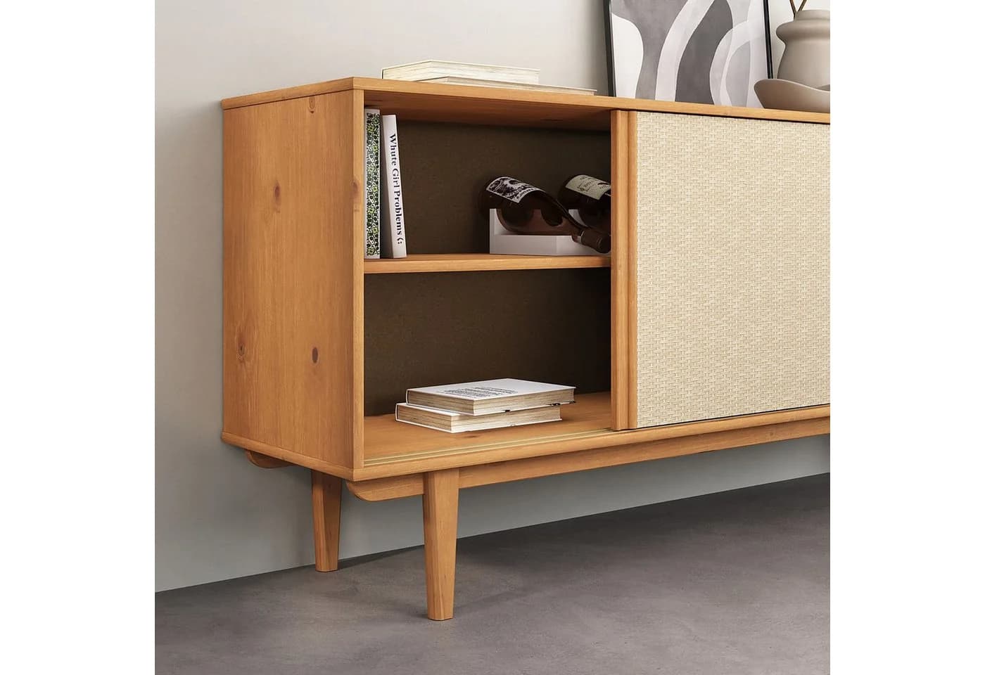 IDIMEX Sideboard SIMONA mit Rattan & 4 Schubladen Eiche-Optik - Bild 5
