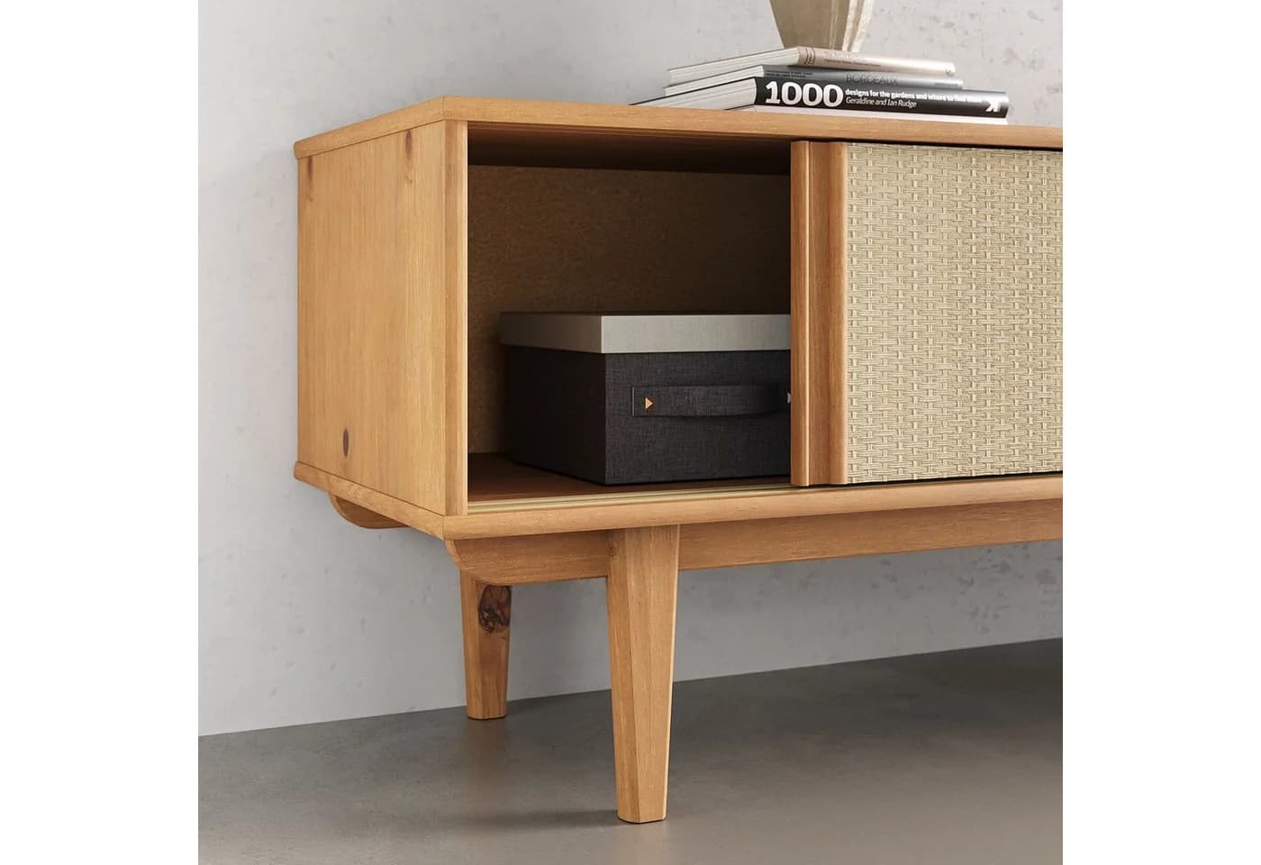 IDIMEX Lowboard SIMONA TV Schrank Eiche Massivholz Rattan - Bild 4