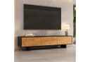 IDIMEX Lowboard ARTO Schwarz/Eiche Massivholz Fronten Bild 1