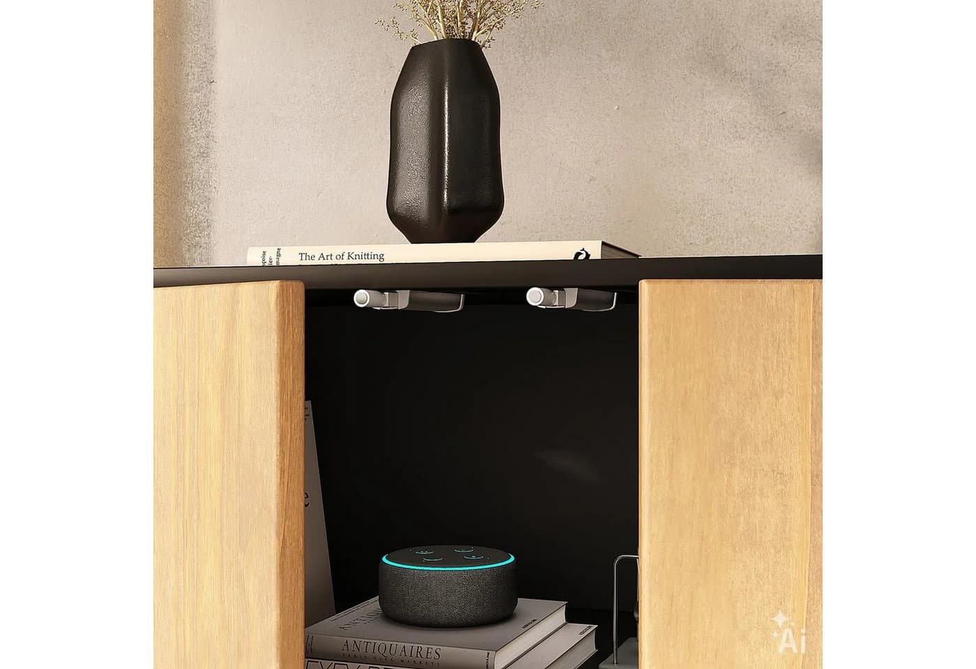 IDIMEX Sideboard ARTO Schwarz/Eiche mit Push-to-Open - Bild 5