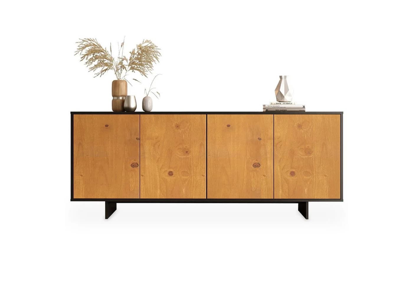 IDIMEX Sideboard ARTO 180 cm Schwarz/Eiche Kiefernholz - Bild 5
