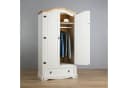 IDIMEX Kleiderschrank CAMPO Kiefer Massivholz weiß/natur Bild 1