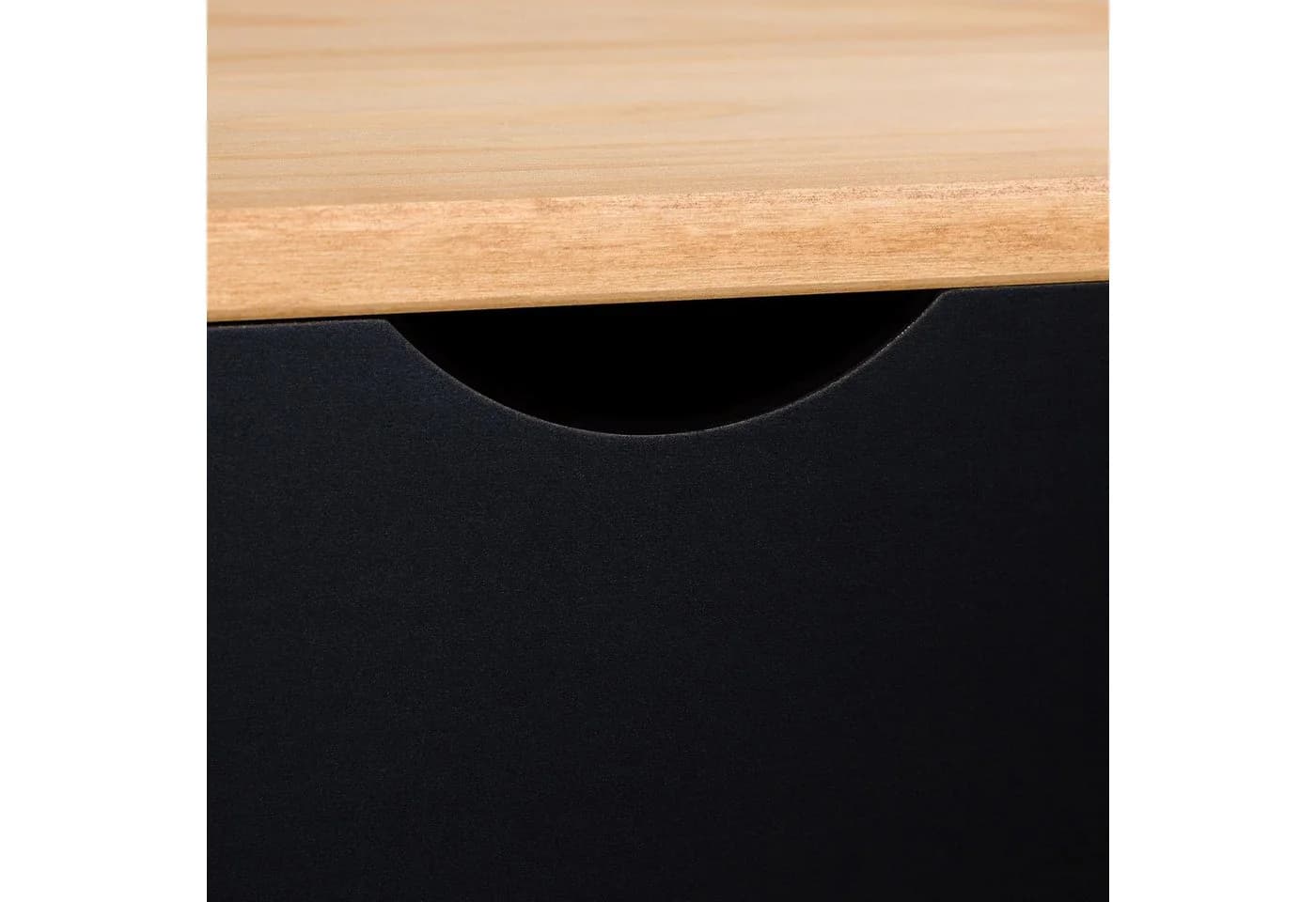 IDIMEX Nachtkommode COLIMA Nachttisch 2 Schubladen Kiefer Massivholz schwarz - Bild 4