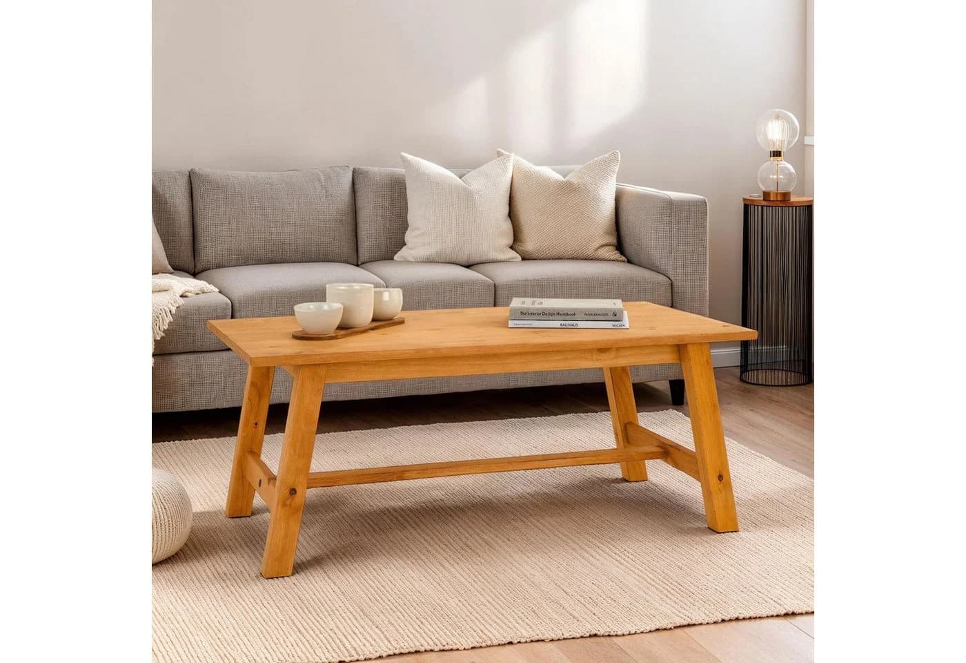 IDIMEX Couchtisch LUZERNA Beige Massivholz Modern - Bild 2