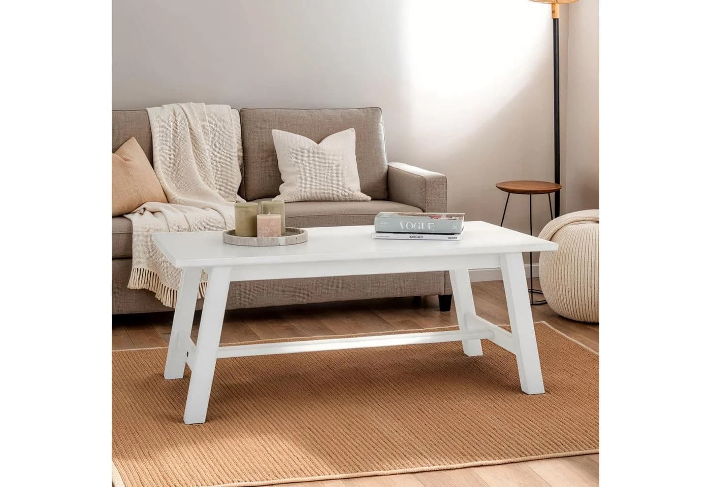 IDIMEX Couchtisch LUZERNA Weiß Massivholz Modern - Bild 2