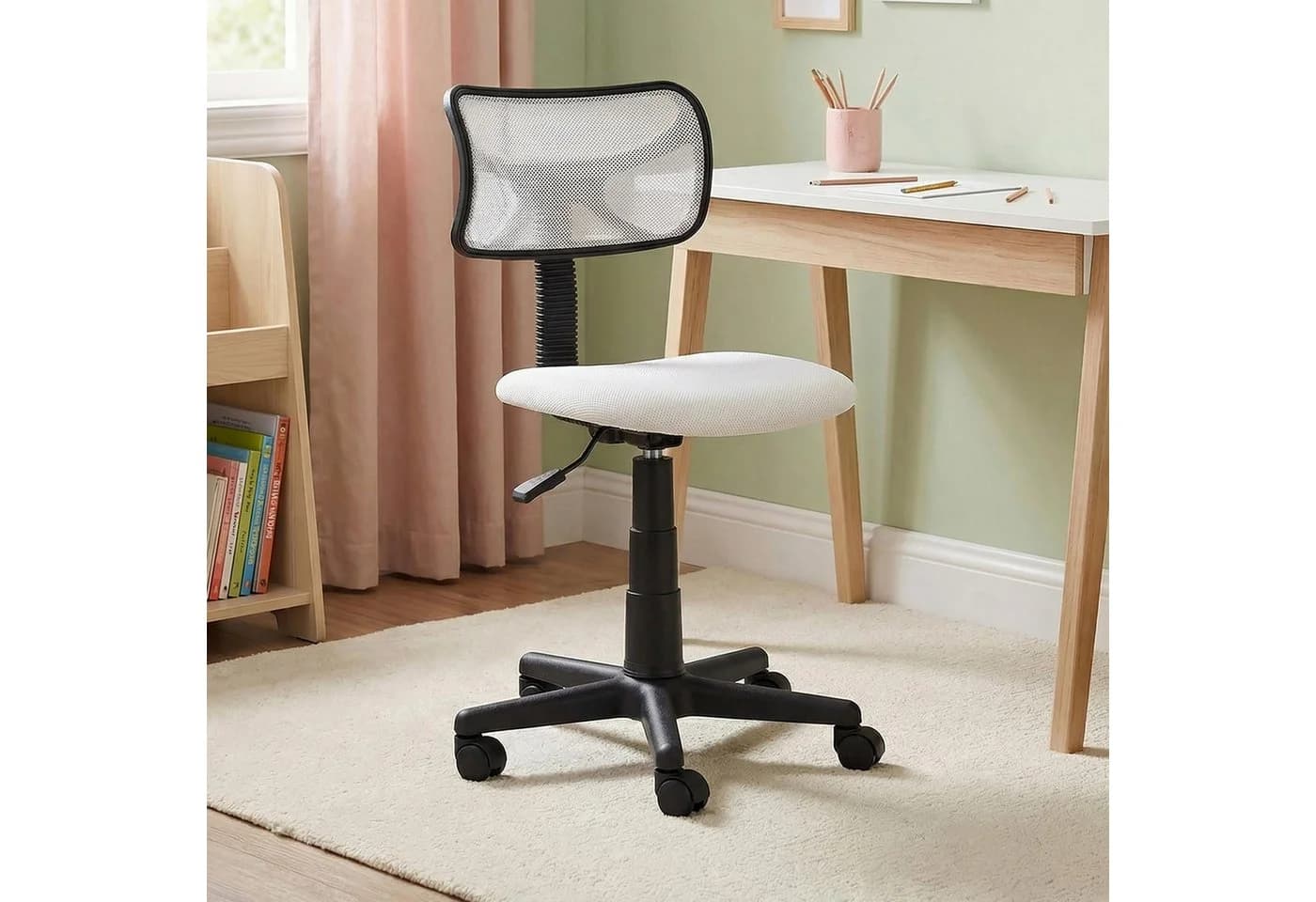 IDIMEX Schreibtischstuhl MILAN Kinderzimmer Drehstuhl Weiß Ergonomisch - Bild 2