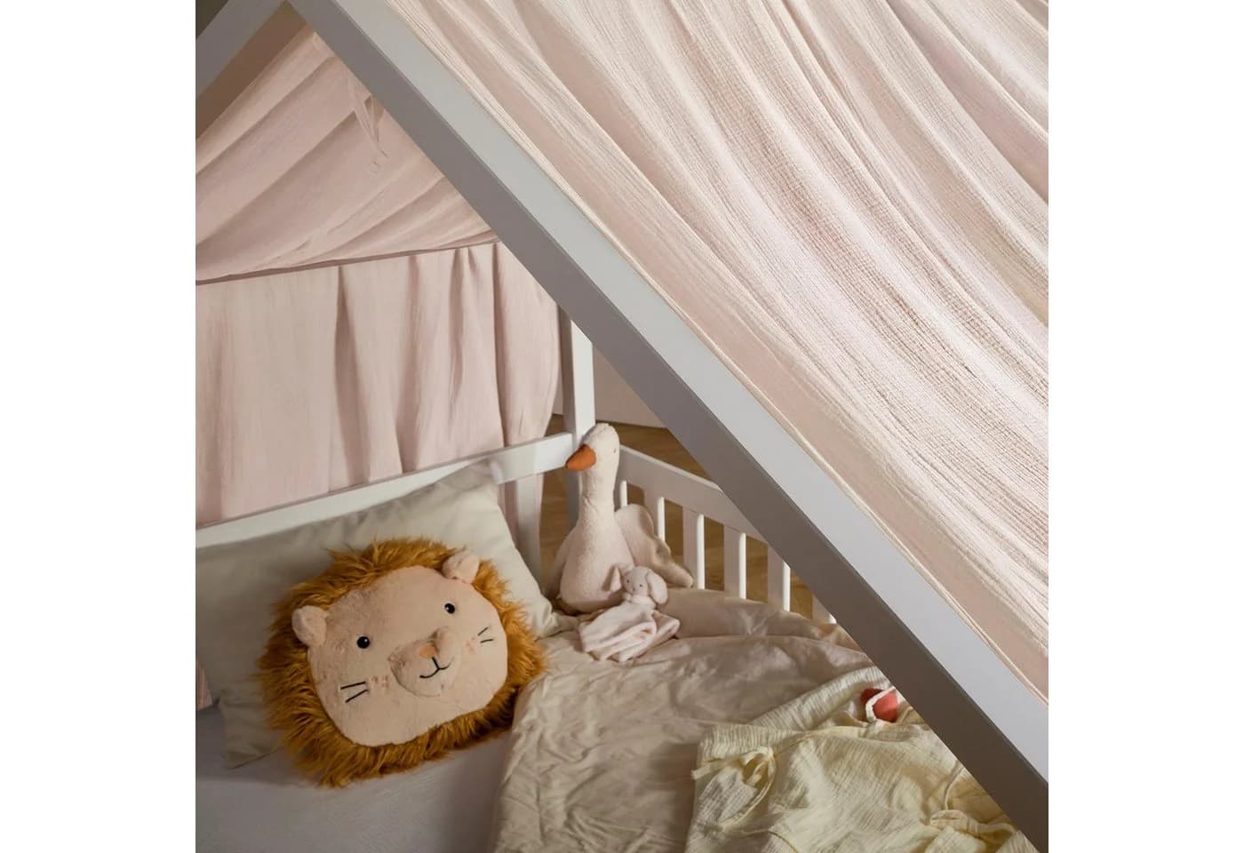 IDIMEX Betthimmel LIAN Musselin Baldachin Beige
