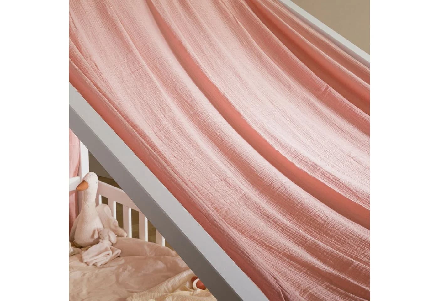 IDIMEX Betthimmel LIAN Rosa Musselin Baldachin für Hausbett