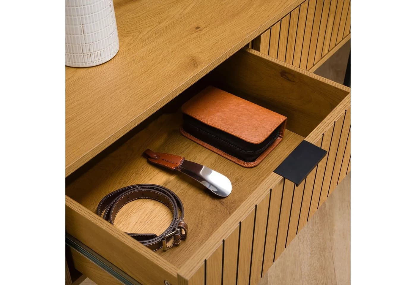 IDIMEX Konsolentisch SELO mit 2 Schubladen und Rillen-Design - Bild 5