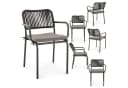 IDIMEX Gartenstuhl VOLONTE 6er Set Grau Aluminium mit Kissen Bild 1