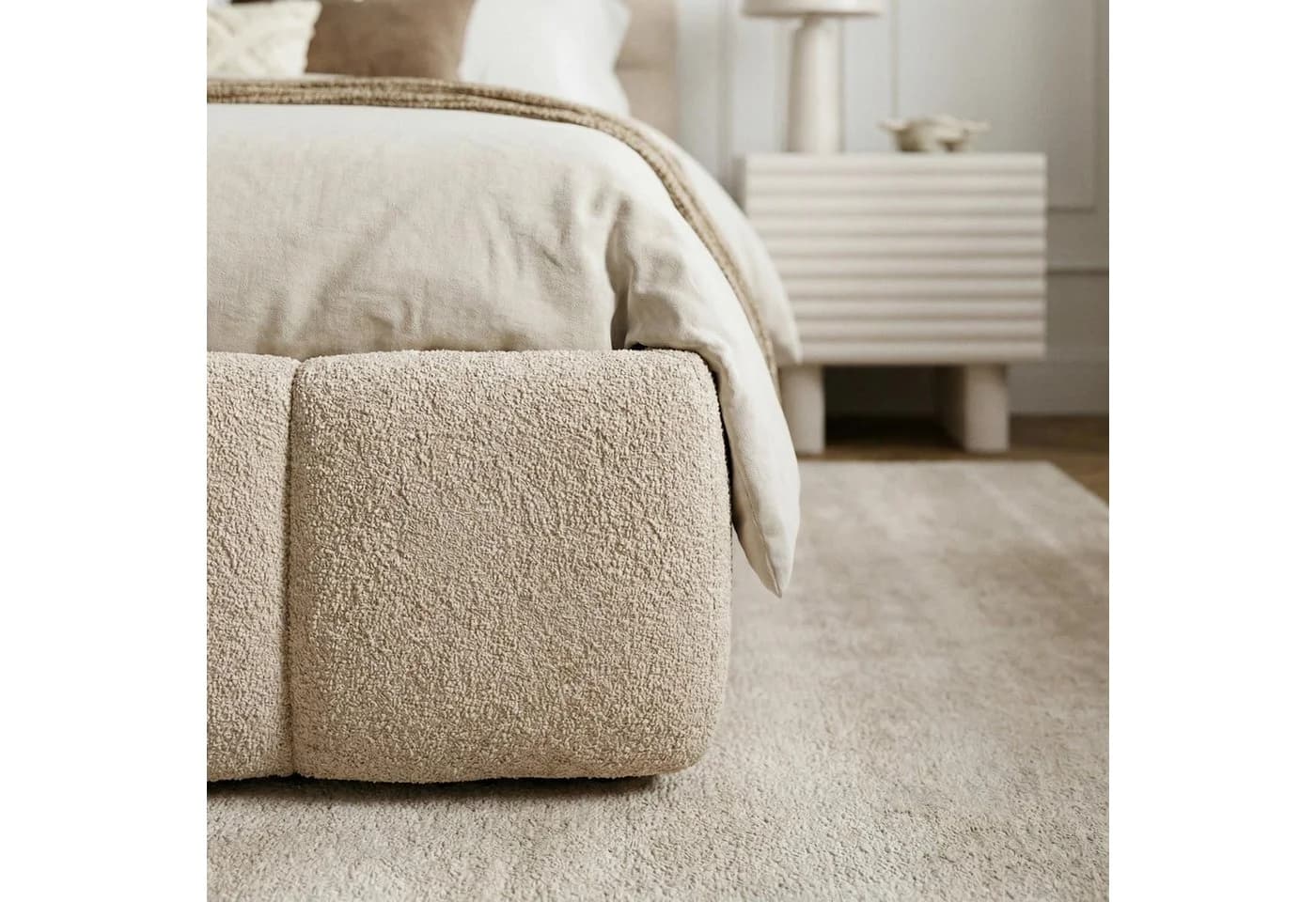 IDIMEX Polsterbett CLOUDY 180x200 cm inkl. Lattenrost Bouclé Beige - Bild 4