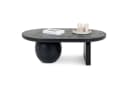 IDIMEX Couchtisch PERLA Wohnzimmertisch aus massivem Mangoholz asymmetrisch Schwarz Bild 1