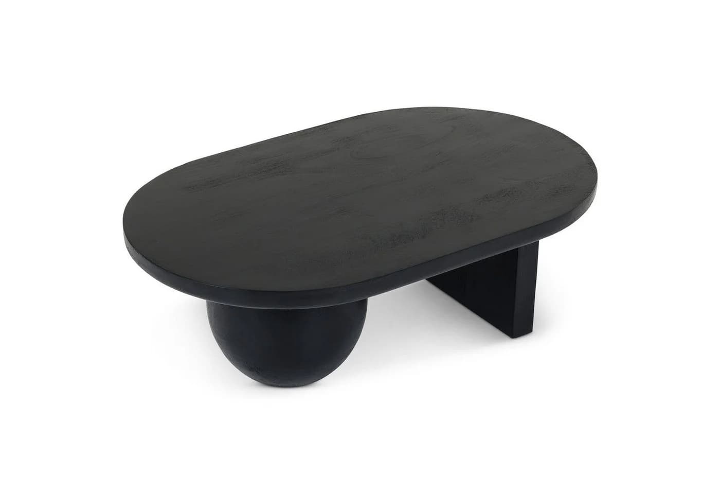 IDIMEX Couchtisch PERLA Wohnzimmertisch aus massivem Mangoholz asymmetrisch Schwarz - Bild 3