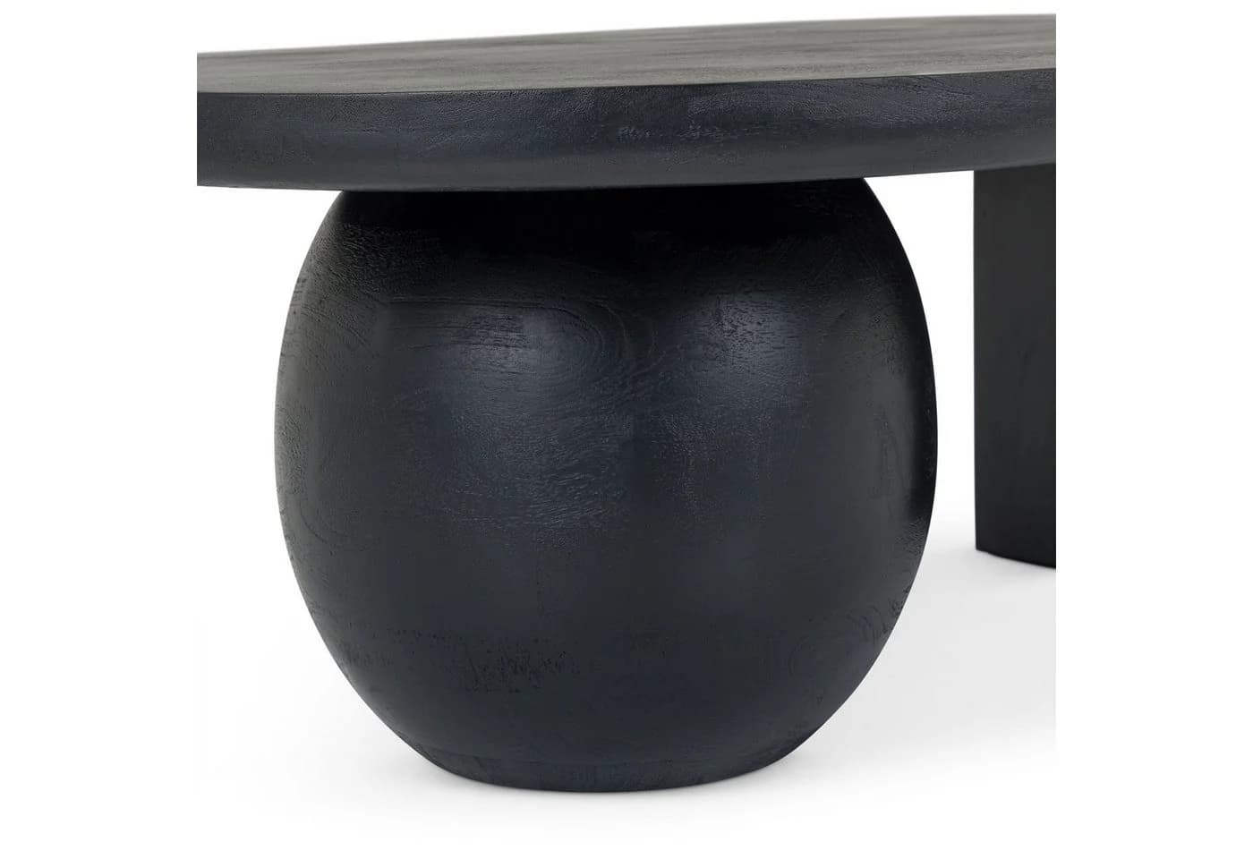 IDIMEX Couchtisch PERLA Wohnzimmertisch aus massivem Mangoholz asymmetrisch Schwarz - Bild 5