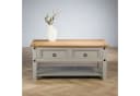 IDIMEX Couchtisch RAMON Grau/Braun Kiefer massiv mit Schubladen Bild 1