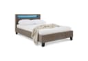 IDIMEX Polsterbett LASHIO Samt Greige mit LED-Beleuchtung Bild 1