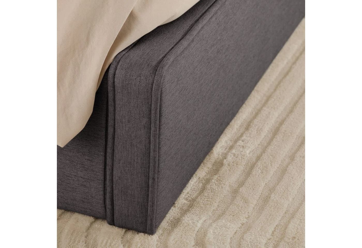 IDIMEX Polsterbett MARINI Doppelbett 140x200 cm mit Lattenrost Kopfteil Dunkelgrau - Bild 3