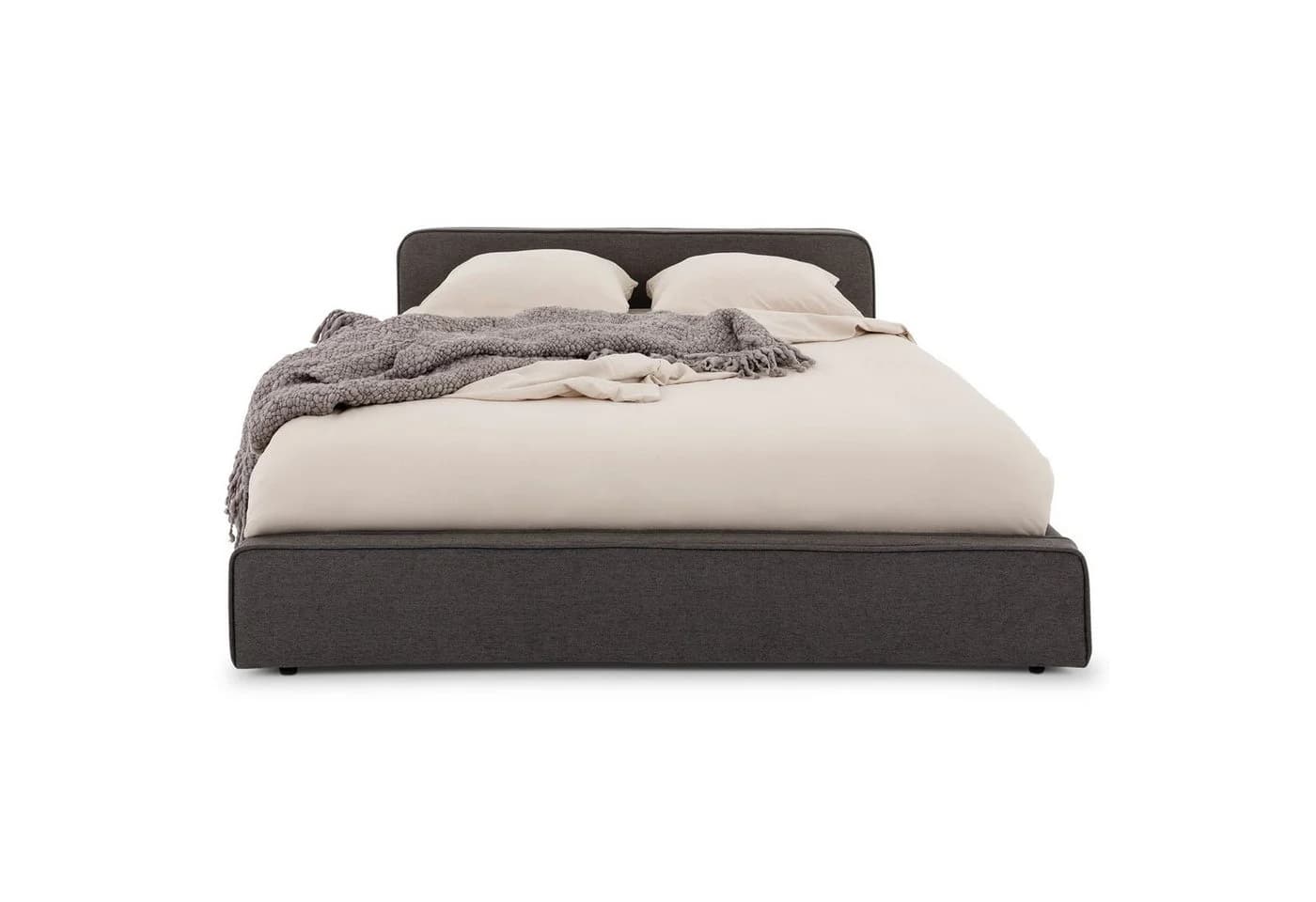 IDIMEX Polsterbett MARINI Doppelbett 140x200 cm mit Lattenrost Kopfteil Dunkelgrau - Bild 5