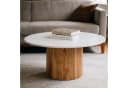 IDIMEX Couchtisch GANGA 80 cm rund Marmorplatte Akazie Bild 2