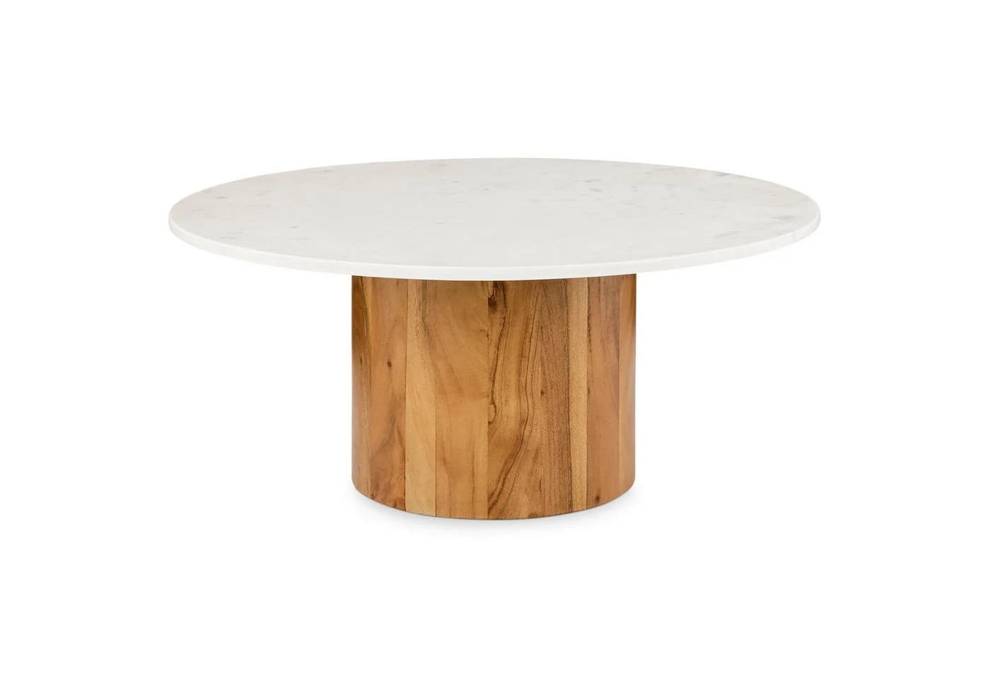 IDIMEX Couchtisch GANGA 80 cm rund Marmorplatte Akazie - Bild 3