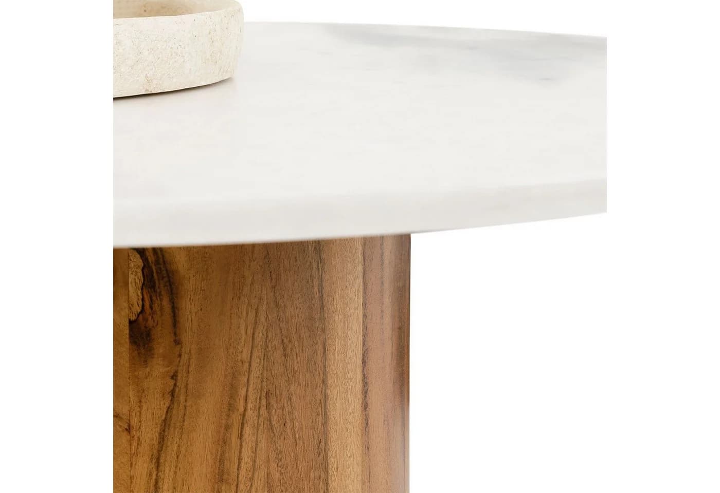 IDIMEX Couchtisch GANGA 80 cm rund Marmorplatte Akazie - Bild 4