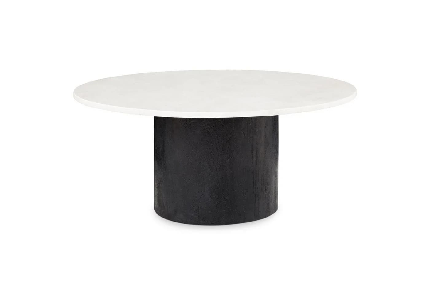 Skandinavischer Couchtisch aus Marmor und Akazienholz - Bild 3