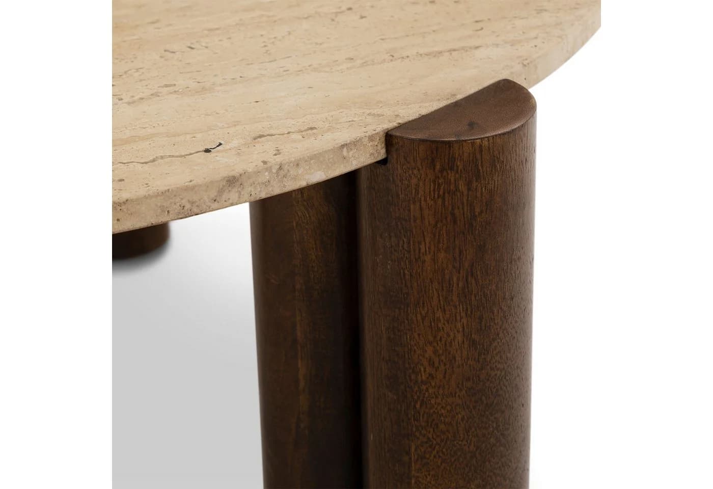 IDIMEX Couchtisch TAPTI 80 cm Travertin Mangoholz Braun/Beige - Bild 4