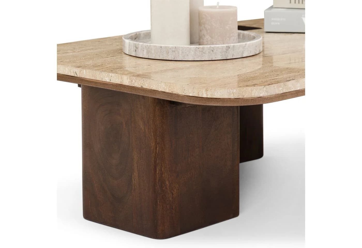 IDIMEX Couchtisch SURAT Travertin Mangoholz Braun Beige - Bild 4