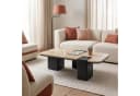 IDIMEX Couchtisch SURAT Beige/Schwarz 100x60 cm Mangoholz Travertin Bild 1