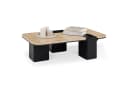 IDIMEX Couchtisch SURAT Beige/Schwarz 100x60 cm Mangoholz Travertin Bild 3