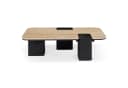 IDIMEX Couchtisch SURAT Beige/Schwarz 100x60 cm Mangoholz Travertin Bild 4