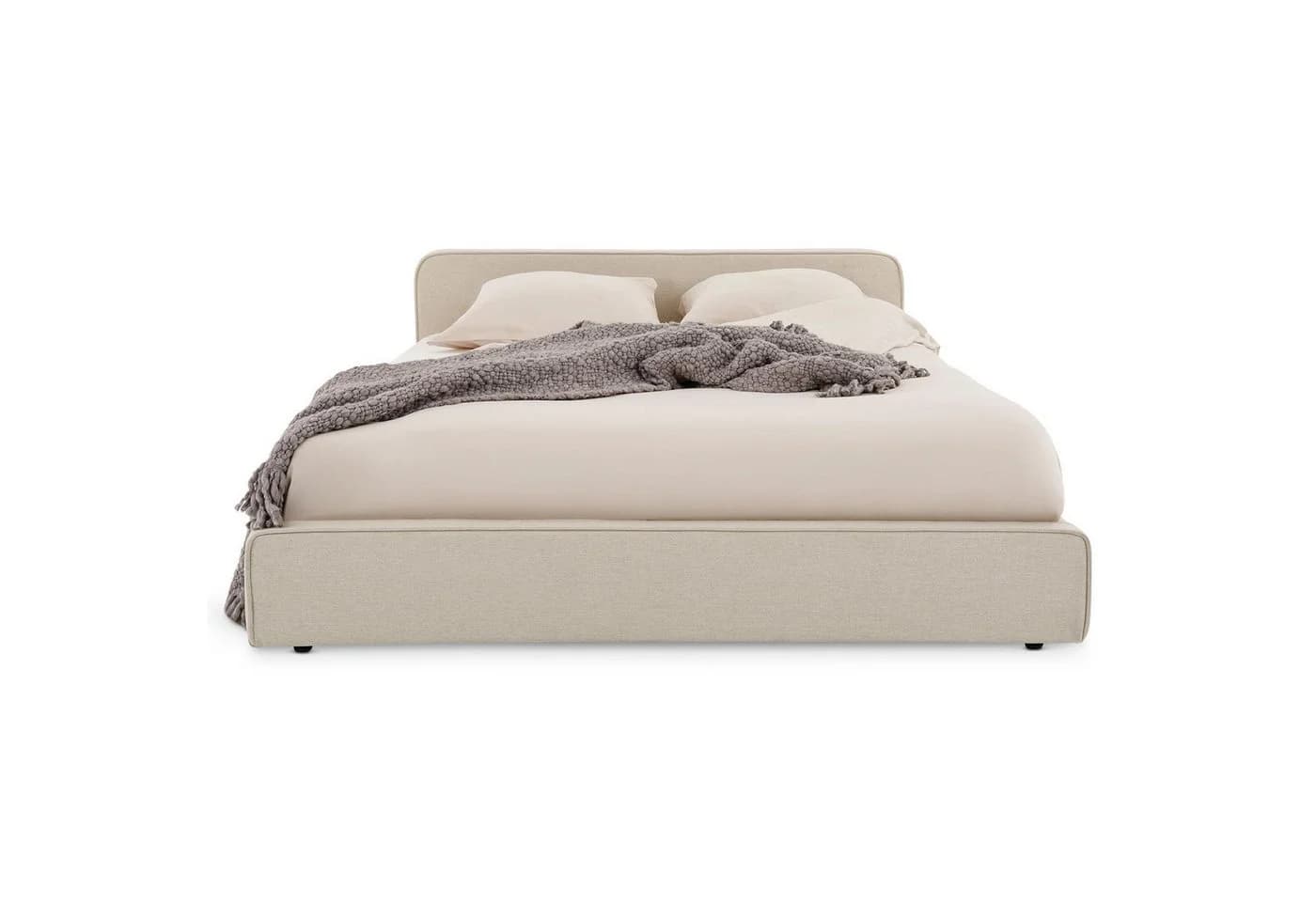 IDIMEX Polsterbett MARINI Einzelbett 120x200 cm mit Lattenrost und Kopfteil Stoffbezug Beige - Bild 5